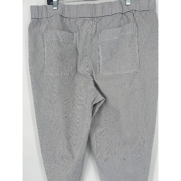 Talbots Pull On Striped Crop Pants Size 2X White Grey Classic Nautical Office - Picture 4 of 9